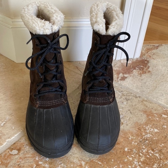 Kamik Womens Brown Suede Boots rubber, insulated Winter Snow Waterproof Size 9 - Picture 2 of 6